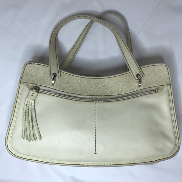 TOD'S Handbag Cream Pebbled Leather Shoulder Bag - Picture 6 of 8